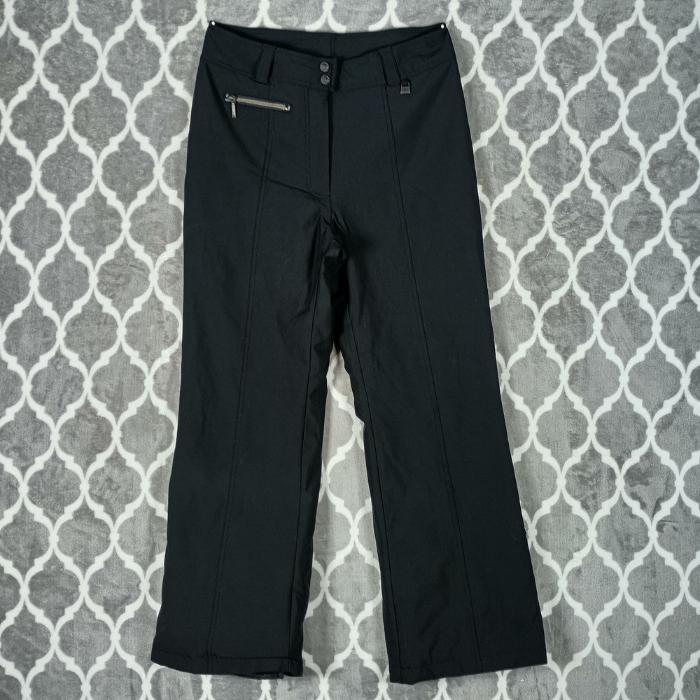 NILS Ski Snowboard Pants Women Size 8 Black Insulated Stretch Snow Winter